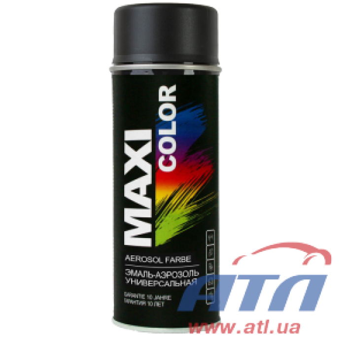 Фарба універсальна в аерозолі матова MAXI COLOR 400мл RAL 9005M Чорна матова
