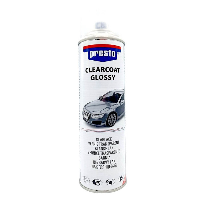 Безбарвний акриловий лак для авто PRESTO, 500 мл