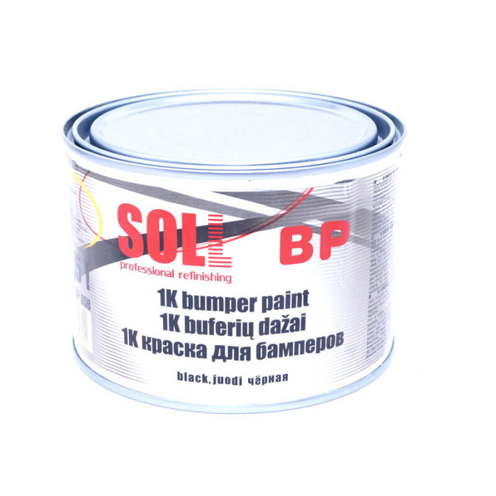 Купити Фарба структурна для бамперів SOLL чорна 0.5л (арт.SBP 05B) в Україні