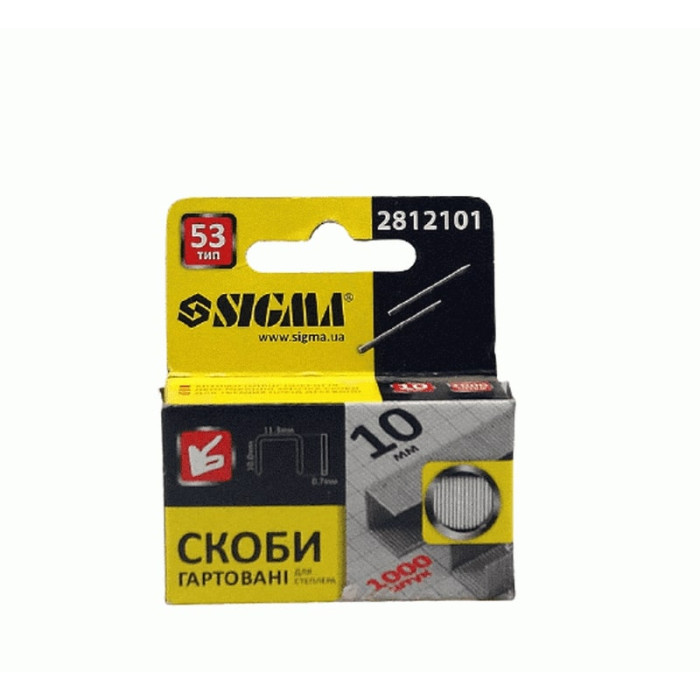 Купити Скоби 10×11.3мм гартовані 1000шт SIGMA (арт. 2812101) в Україні