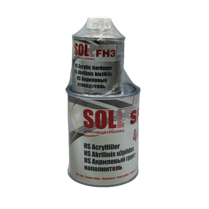 Грунт акриловий SOLL SF3 4+1 HS, (1л.+затв.0,25л.) Світло-сірий 
