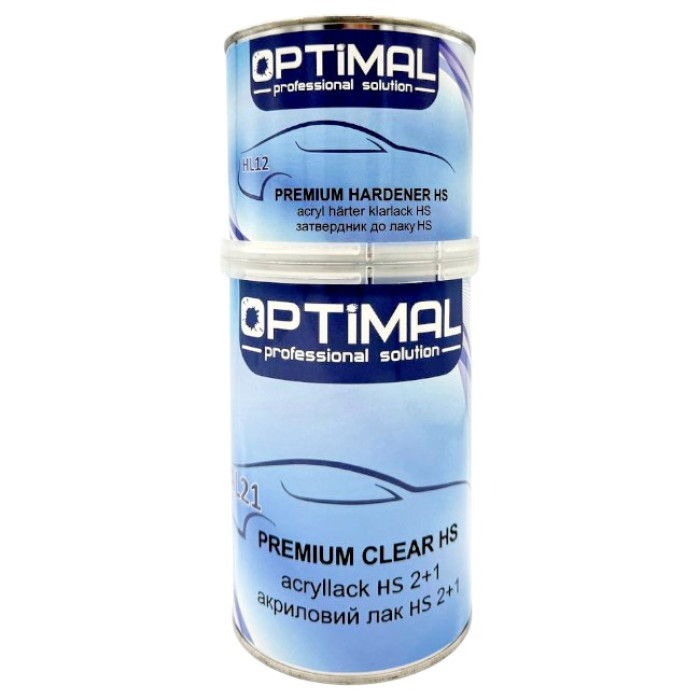 Купити Лак акриловий автомобільний OPTIMAL HS PREMIUM 1л c затверджувачем 0,5л (OPS-AL21-1500) в Україні.