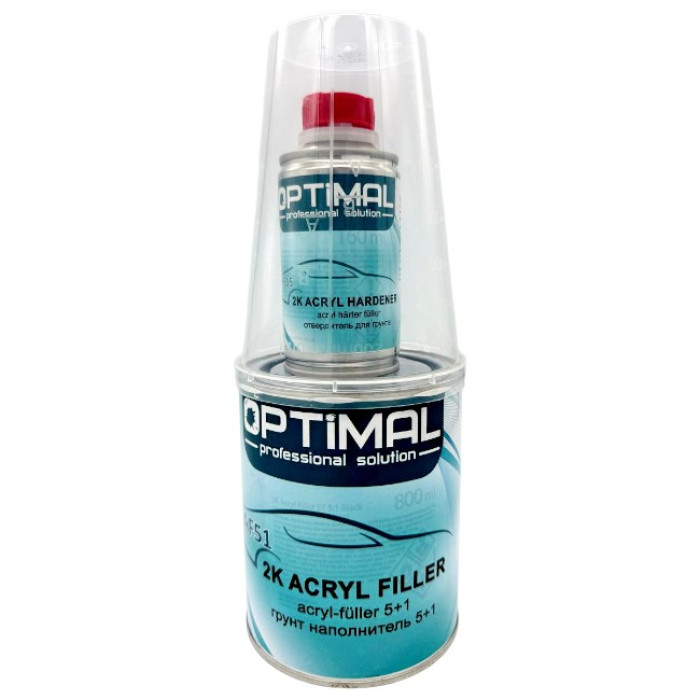 Ґрунт акриловий білий 0,8 л + відв. 0,16 л OPTIMAL 2K Acryfiller 5+1 HS (OPS-AF51W960)