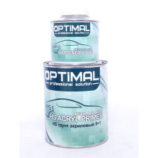 Грунт акриловий OPTIMAL STEEL PLASTIC 5+1, (0,8л.+затв.0.2л.) Сірий