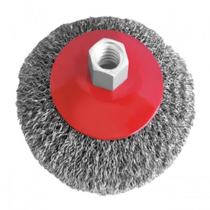 Щітка конусна з рифленого дроту INTERTOOL 115 мм М14
