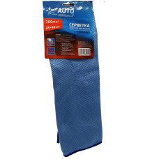 Салфетка для стекла, микрофибра AUTO ASSISTANCE голубая (35 х 40 см)