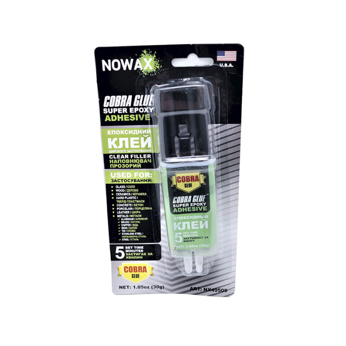 Купити Епоксидний клей широкого застосування прозорий, NOWAX (NX49509) 30 г в Україні