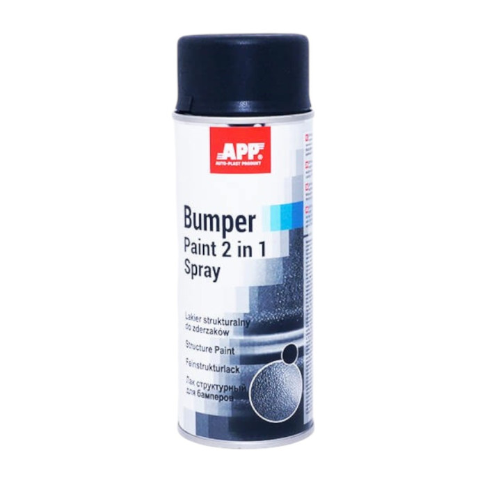 Купити Фарба бамперна структурна в аерозолі Bumper paint APP чорна 400мл (020811) в Україні