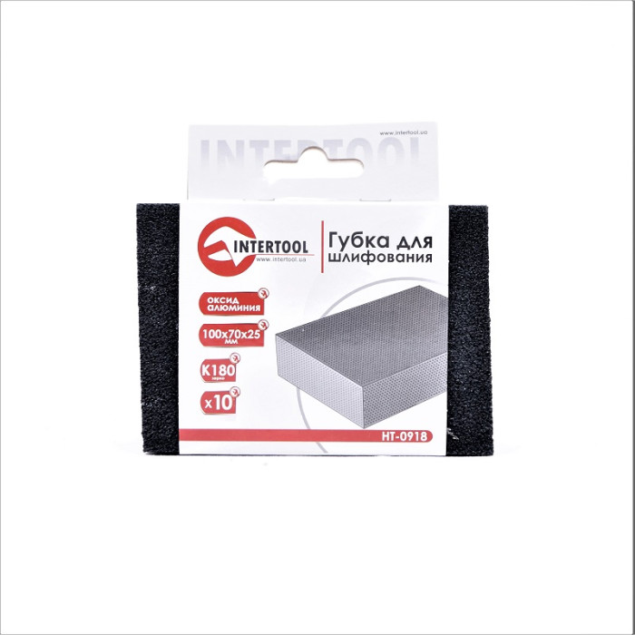 Губка для шліфування INTERTOOL 100х70х25 мм оксид алюмінію К180