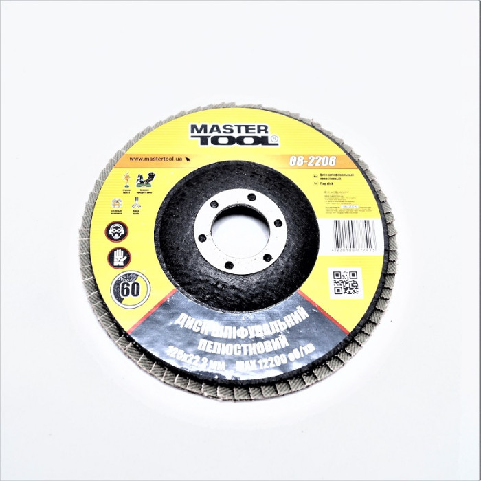 Купити Круг шліфувальний MASTER TOOL пелюстковий торцевий D125 P60 (08-2206) в Україні
