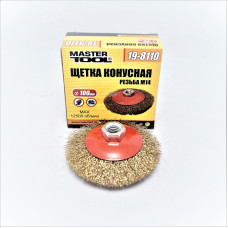 Щітка конусна з рифленого дроту MASTERTOOL 100 мм М14 (Латунь)