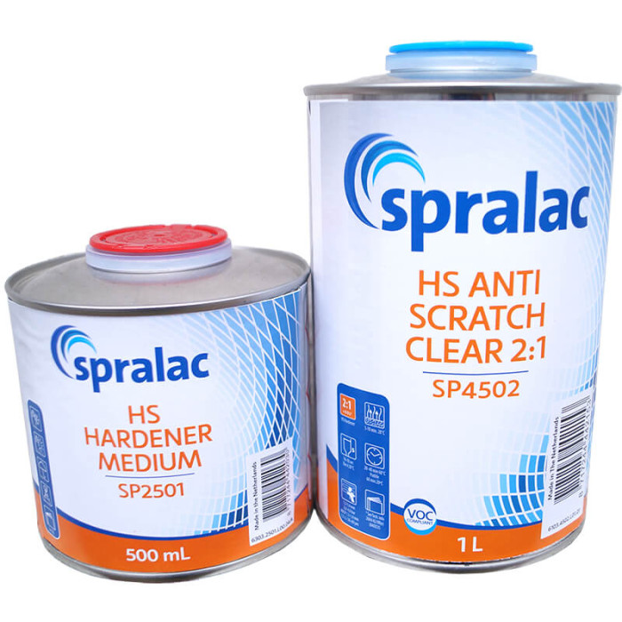 Лак стійкий до подряпин HS Anti scratch Spralac Clear 1л + затвердн HS 0.5 Handener Medium