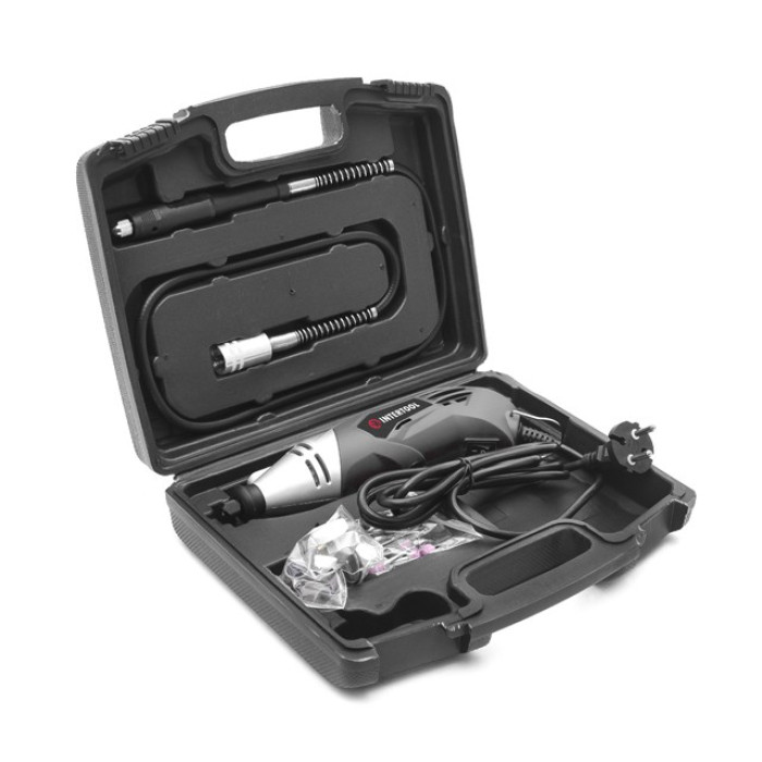 Шліфмашина INTERTOOL пряма Гравер 170Вт, 8000-35000 об \ хв, 120 од, кейс, аксес.40шт.гібкій вал