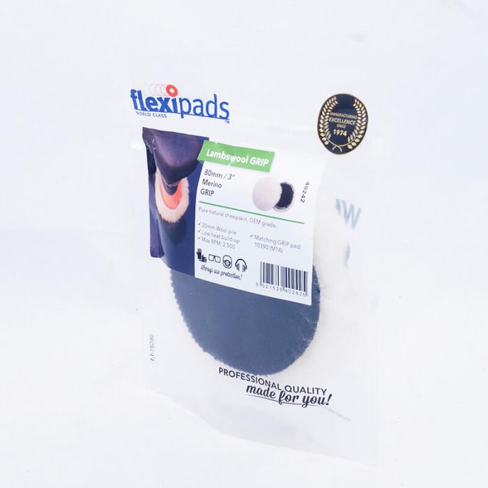 Круг полірувальний шерстяний FLEXIPADS Merino D 80mm білий (довг. натуральний ворс)