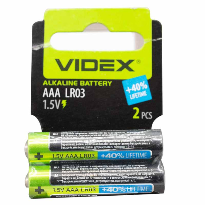 Батарейки Videx AAA LR3 (маленькі) ціна за пару в Україні