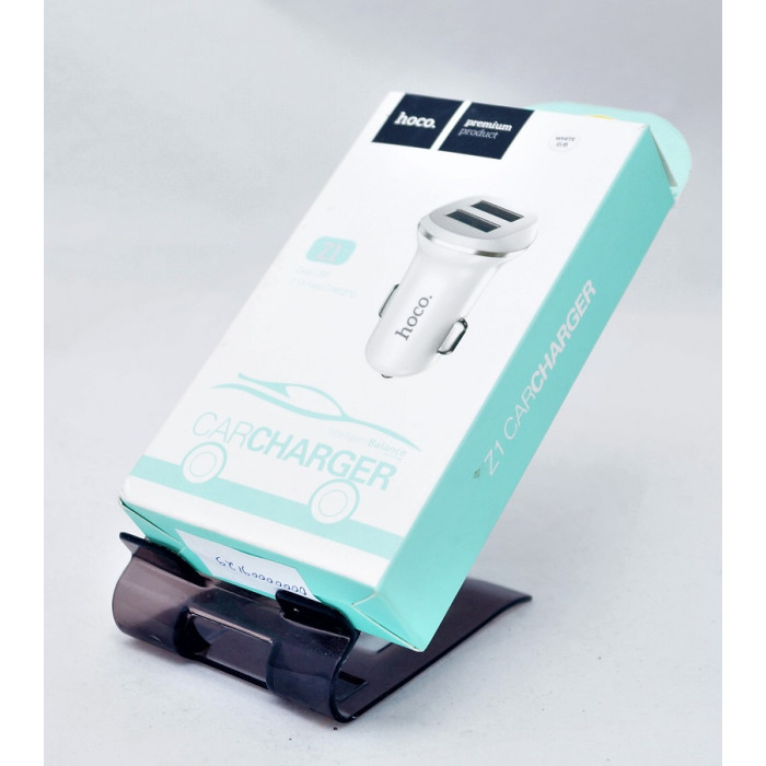 Адаптер для телефона в прикурювач (2USB.1A) HocoZ1 White