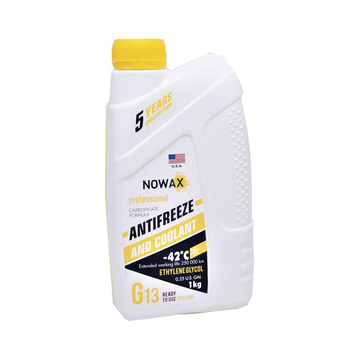 Антифриз NOWAX G13 жовтий, готова рідина, 1 кг (NX01012) в Україні.