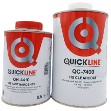 Лак акриловий прозорий HS 7400 зі швидким затвердником 4410 QUICK LINE 1,5л