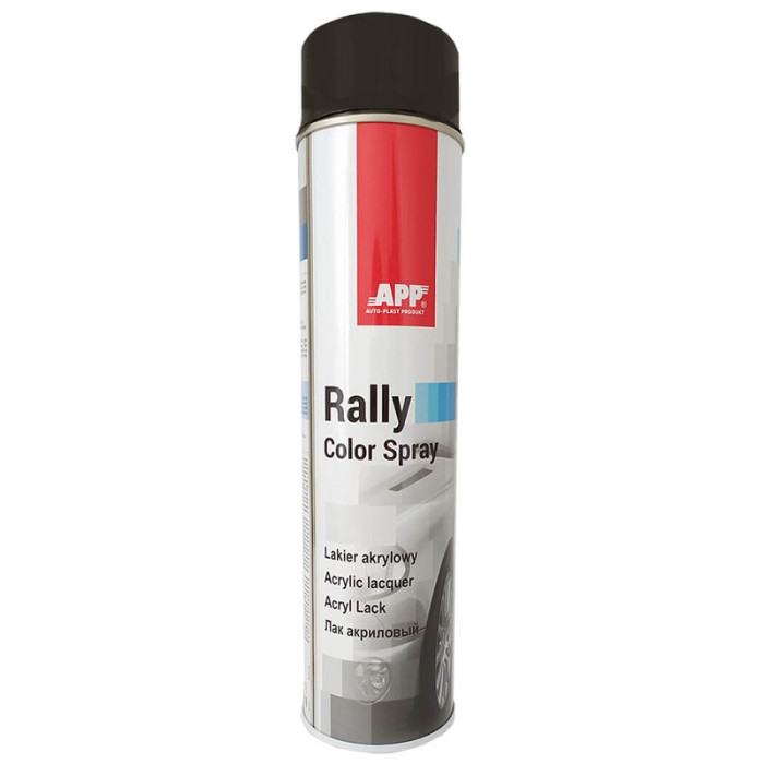 Фарба акрилова в аерозолі APP Rally Color чорна блискуча 600мл