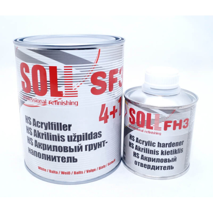 Купити Грунт акриловий SOLL SF3 білий + відп. 4+1 HS 1,25 л (арт. SF3 W1) в Україні.