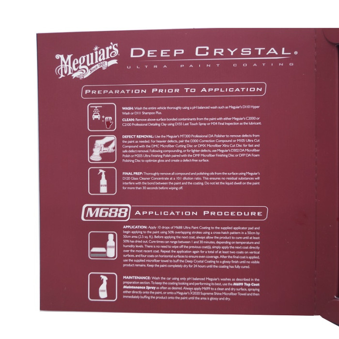 Купити Захисне керамічне покриття Meguiar's Deep Crystal Ultra Paint Coating 60 мл M68802 в Україні