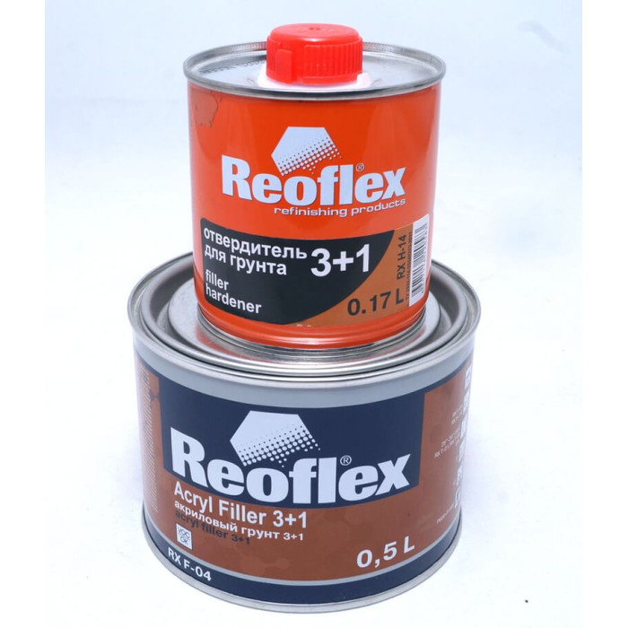 Грунт акриловий білий 3+1 (0,5л) + затверджувач (0,17л) Reoflex RX F-04 в Україні