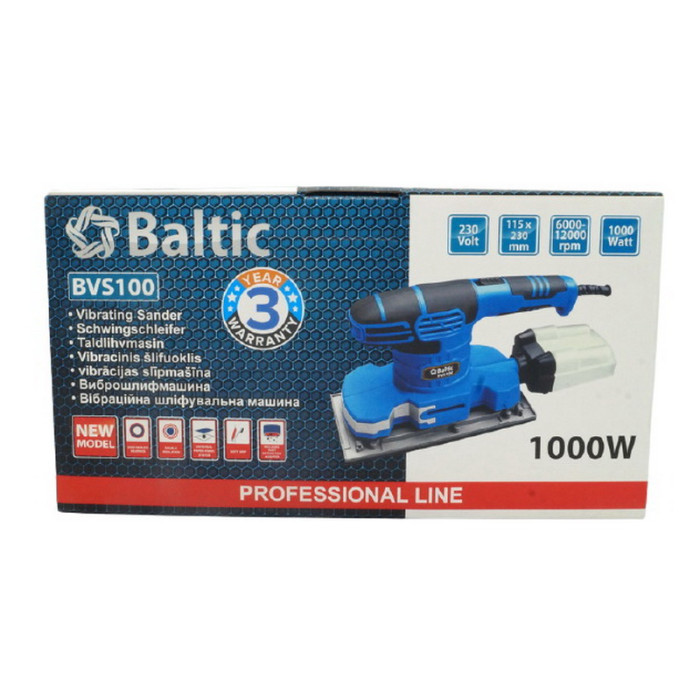 Купити Шліфувальна машина вібраційна, пласка 1000 Вт. Baltic, BVS100 в Україні