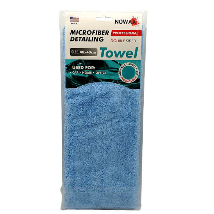 Серветка мікрофібра для авто NOWAX (блакитна) 40x40 см