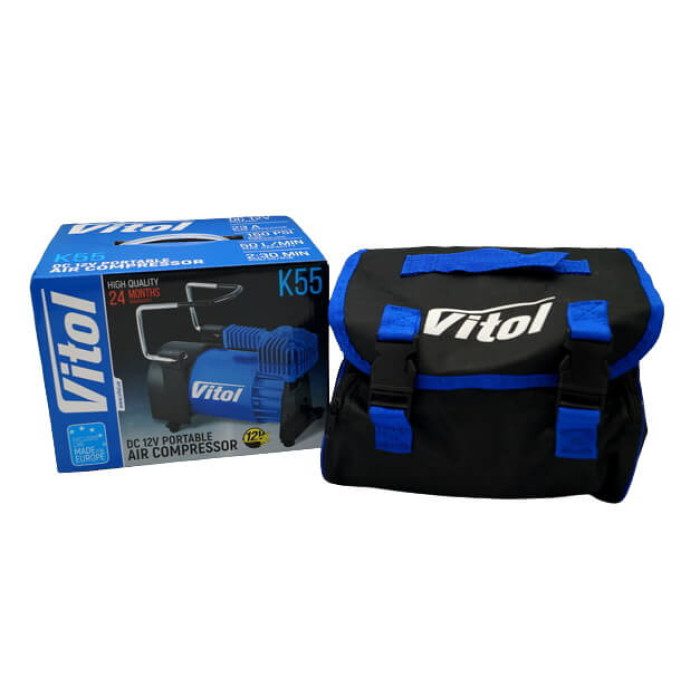 Компресор VITOL K-55 150psi.23Amp.50л, шланг 5м, (клеми)
