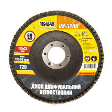 Круг пелюстковий Торцевий Master tool метал зігнутий 125мм*Р60