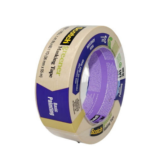 Купити Стрічка малярська біла 3m scotch™ greener masking tape for basic painting 2025-36, 36 мм x 55 м в Україні