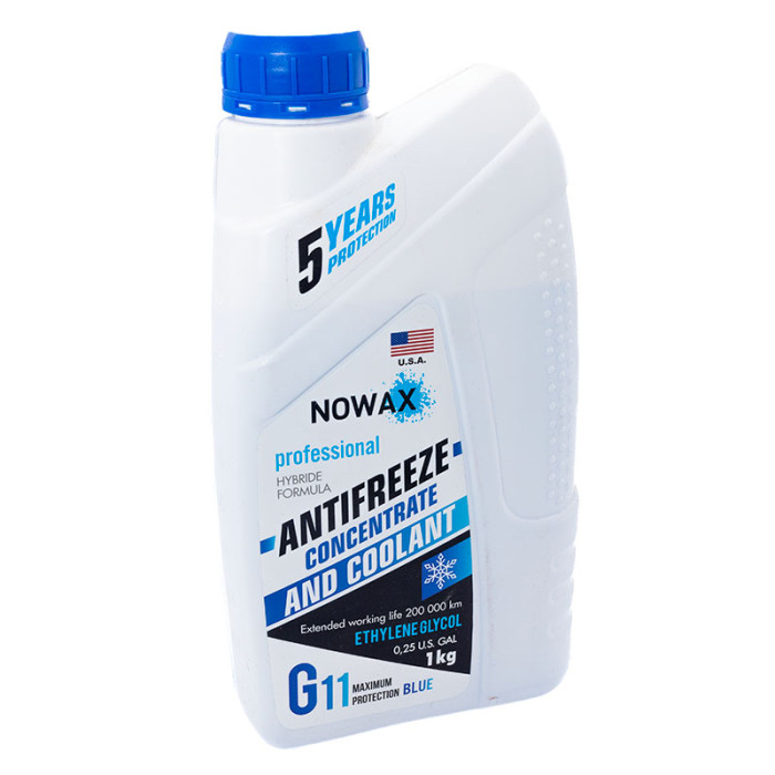 Купити Антифриз Nowax концентрат G11 (NX01011) -38 °С 1 кг синій в Україні