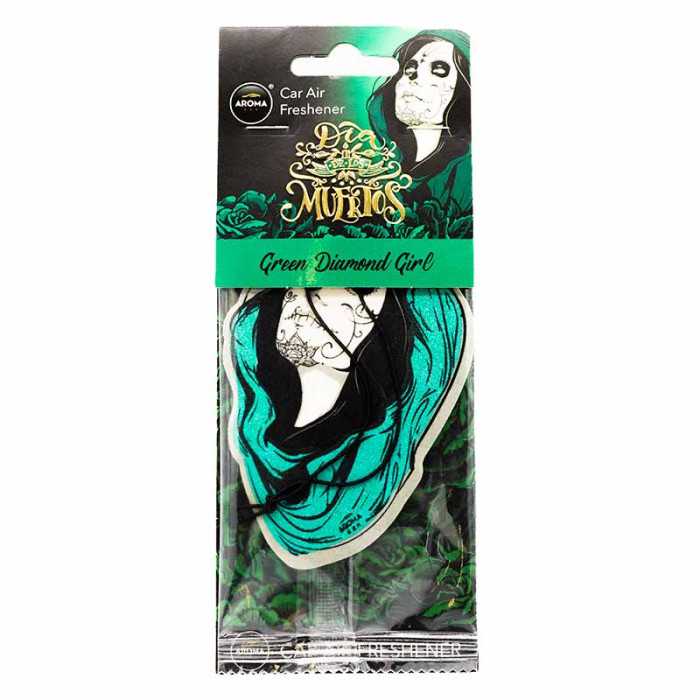 Ароматизатор Aroma Car Gar Cellulose Dia De Los Muertos- Green Diamond Girl (24шт)