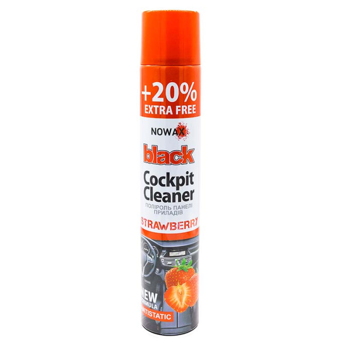 Купити Поліроль для салону Nowax Black Cockpit Cleaner полуниця 750 мл (NX00704) в Україні