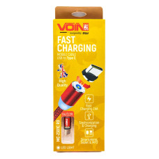 Кабель магнітний VOIN USB - Type C 2,4A, 1m червона