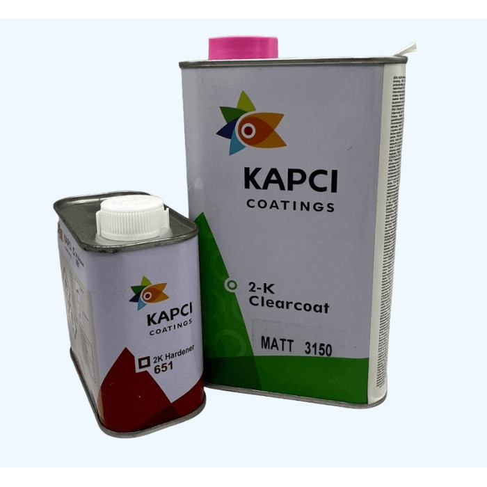 Лак акриловий напівматовий KAPCI 3150 2K 1л +затвердник 651 2K Kapci 0.5л