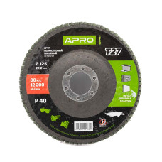 Круг пелюстковий APRO метал прямий 125мм*Р40