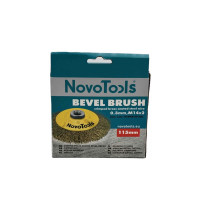 Щітка конусна з рифленого дроту NovoTools 115 мм М14 латунь (арт. NTBWB11514BC)