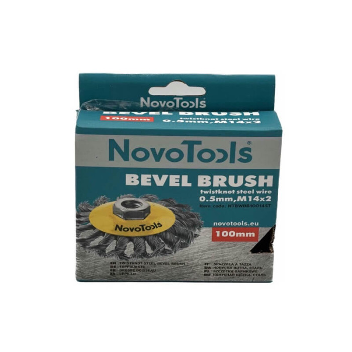Купити Щітка конусна з пучками витого дроту NovoTools 100 мм М14 (арт. NTBWBB10014ST) в Україні