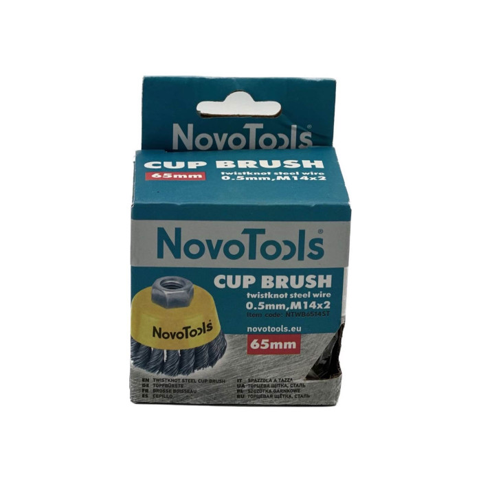 Купити Щітка чашкова з пучками витого дроту NovoTools 65 мм М14 (арт. NTWB6514ST) в Україні