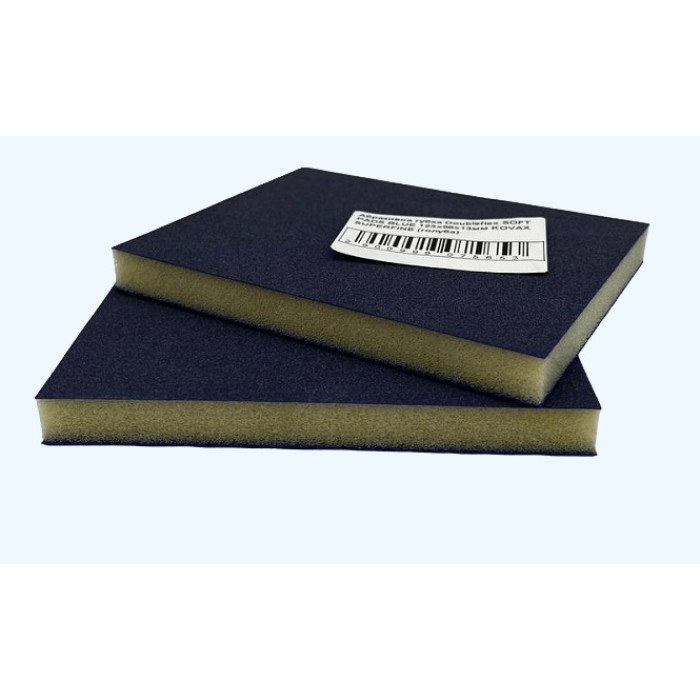 Купити Абразивна губка Doubleflex SOFT PADS BLUE 123x98x13мм KOVAX SUPERFINE (блакитна) в Україні