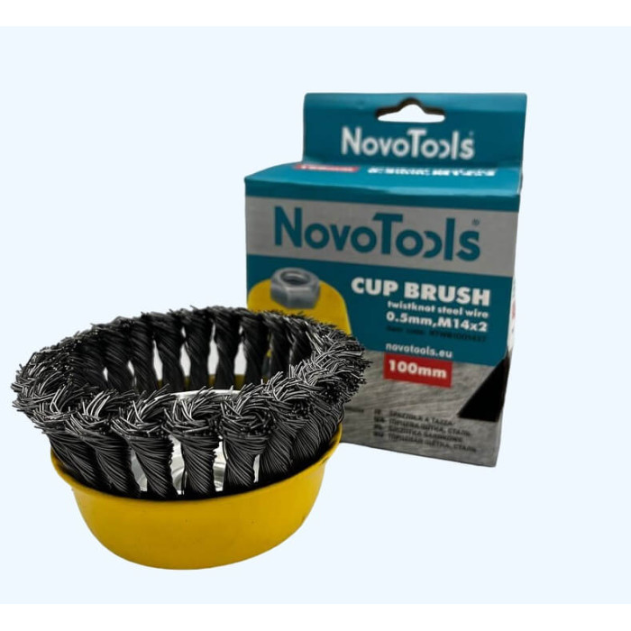Купити Щітка чашкова з пучками витого дроту NovoTools 100 мм М14 (арт. NTWB10014ST) в Україні