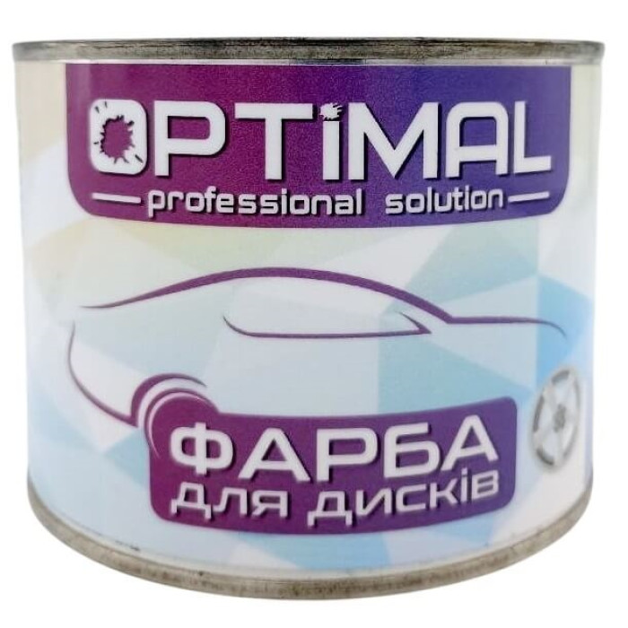 Купити Фарба для дисків алкідна OPTIMAL RAL 9006 Срібляста 0,5л в Україні.