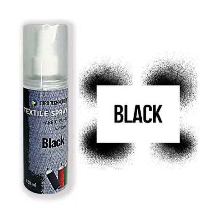 Купити Спрей фарба для тканини чорна BLACK, 120 мл в Україні