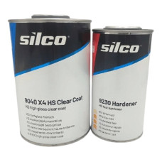 Лак автомобільний прозорий Silco 9040 X4 HS 1 л + затверджувач 9230 швидкий HS 0,5 л