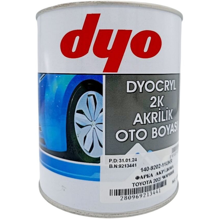Купити Фарба акрилова чорна Toyota 202 DYO 1л (без затверджувача) в Україні