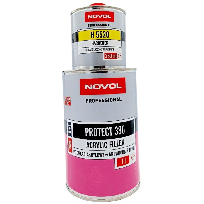 Грунт акриловий білий (1л.+затв.0,25л.) NOVOL PROTECT 330 5+1, арт. 37331