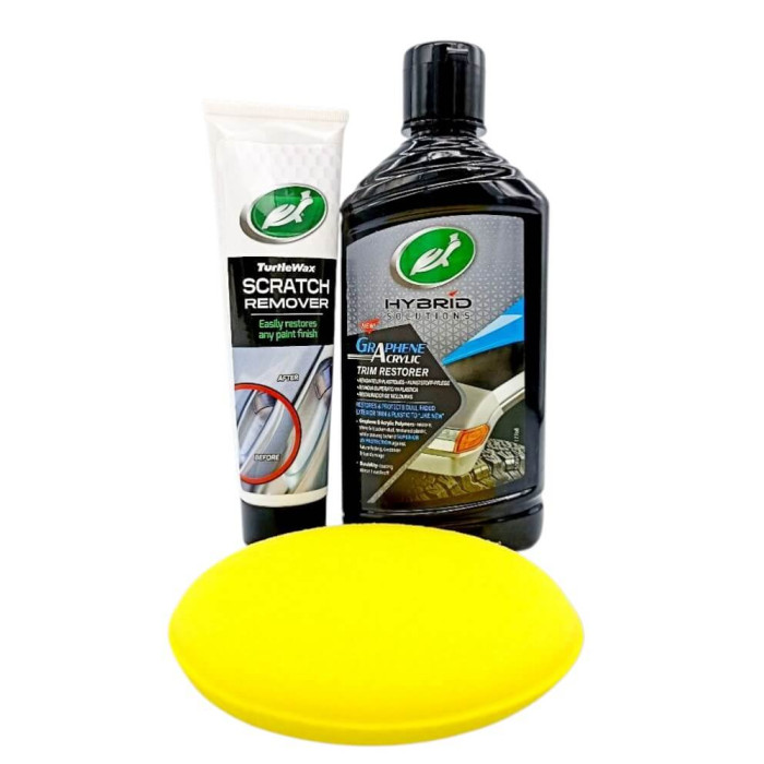 Купити Набір відновлення Turtle Wax: засіб від подряпин + відновник пластику (аплікатор у комплекті) в Україні
