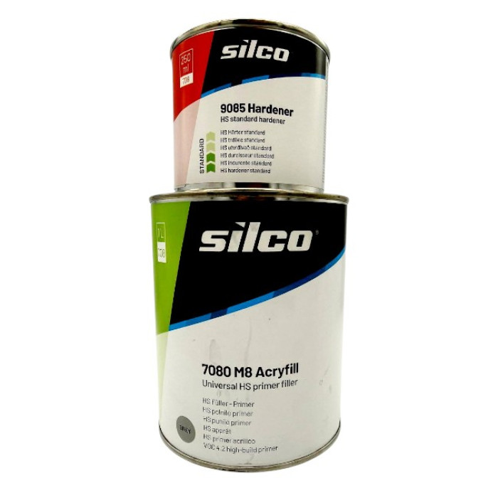 Купити Грунт акриловий Сірий Silco 7080 HS M8 4+1, (1л.+відп. 9085 0,25л.) в Україні