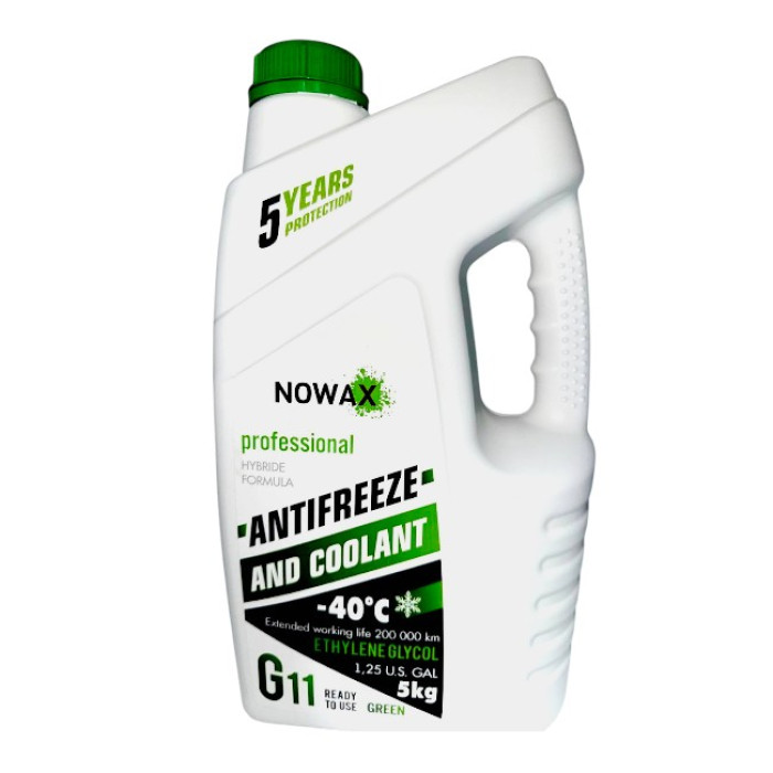Купити Антифриз NOWAX G11 -40°C зелений готова рідина 5 кг (NX05003) в Україні.